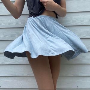 Brandy Melville blue suede like skirt